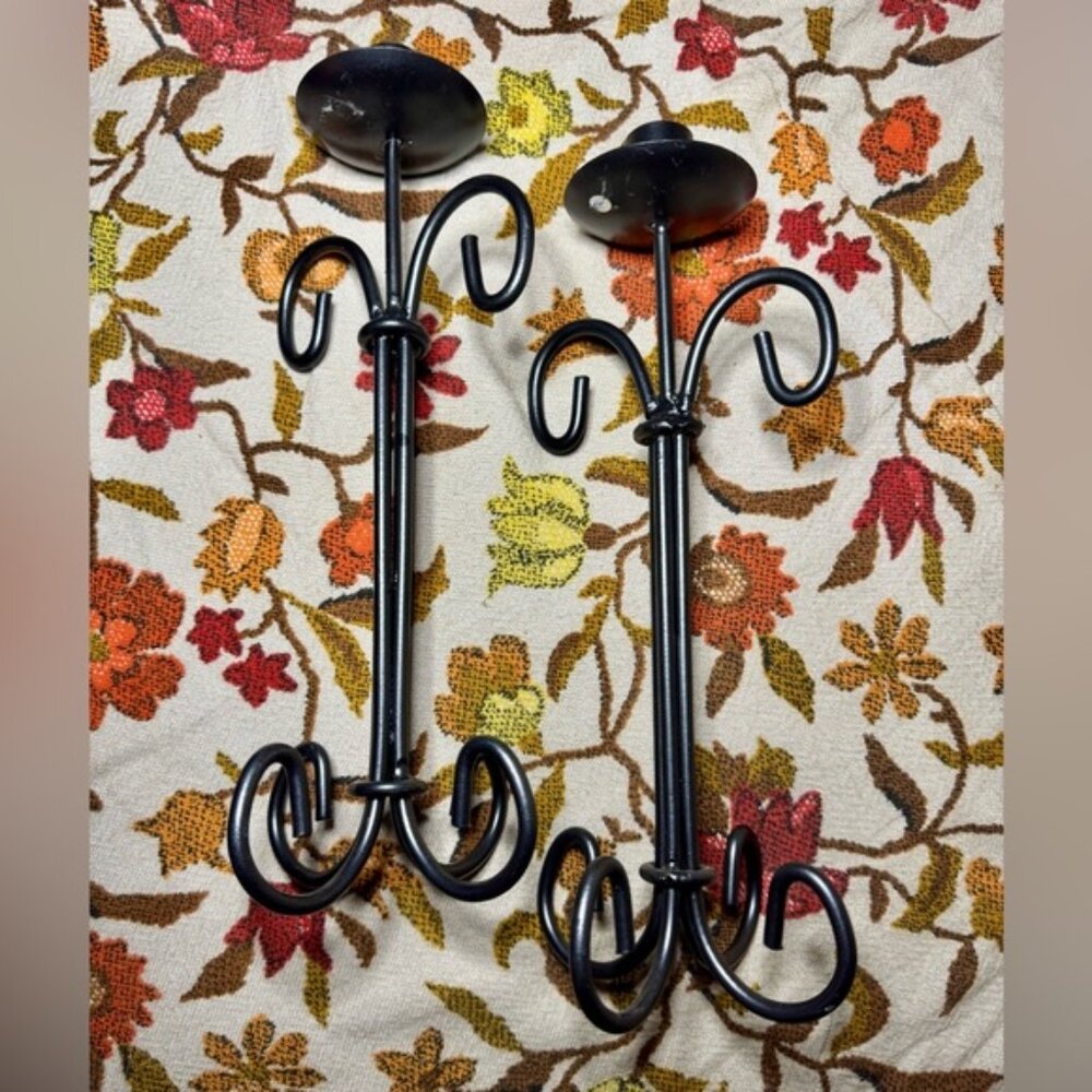 2 Vintage Candle Holders with Intricate Design